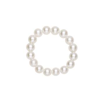 Oshiman jewelry freshwater nucleated pearl ring full bead design elastic cord versatile women's gift box packaging short light