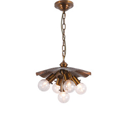 French-Style All-Copper Dining Room Chandelier, Vintage and Unique Foyer Hallway Light, Simple and Creative Mid-Century Bar Counter Entryway Lighting