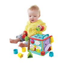 (Self-operated) Fisher-Price six-sided box hexahedron exploration learning shape matching baby early education educational toy piano