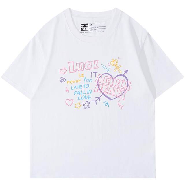 Women's short-sleeved t-shirt loose Korean style large size half-sleeved summer