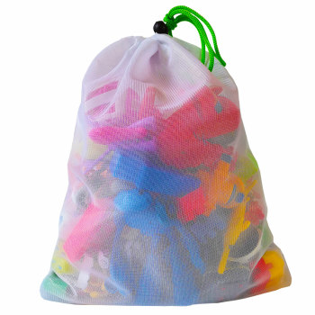 Children's toy storage bag drawstring tie mesh bag