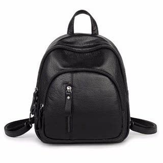 Backpack 2024 New Korean Style Trendy Women's Fashion Versatile Casual Soft Leather Mini Backpack Women's Bag