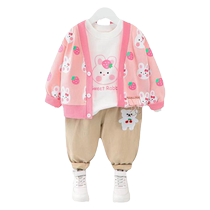 Jingqi Baby Rabbit Baseball Clothes Baby Clothes 2024 New One - year - old girl Yang Spring Costume three pieces