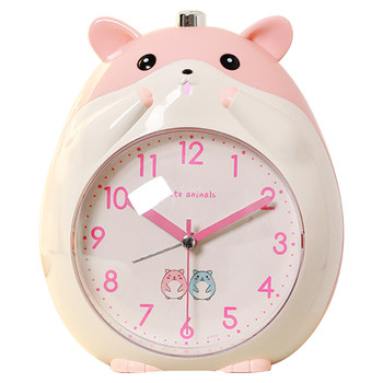 Cute hamster student study clock wake up alarm clock