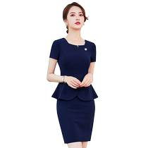 Hotel front desk work clothes suit goddess style professional wear summer fashion beautician jewelry store thin two-piece set