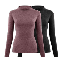 Yadaili thermal clothing womens brushed bottoming shirt simple inner layer high elastic slimming temperament top half turtleneck 2 pieces