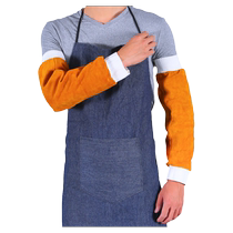 Welding sleeve protection workers anti-scalding sleeves full cowhide labor protection sleeves welding anti-scalding wear-resistant high temperature wrist sleeves