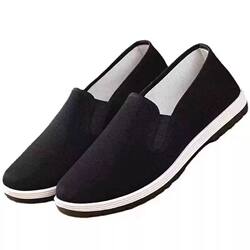 Old Beijing Cloth Shoes, Soft-Soled Black Cloth Shoes, Non-Slip, Wear-Resistant, Casual Work Shoes for Men, Spring and Autumn Construction Site Shoes, Single Cotton Shoes