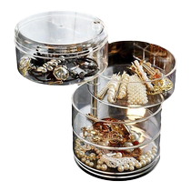 Jewelry storage box transparent multi-layer rotating desktop storage dust-proof finishing makeup box storage rack makeup rack