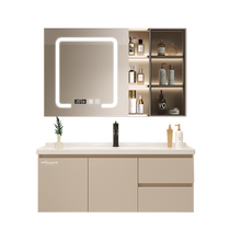 ten thousand And Bath Cabinet Combined Cream Wind Integrated Ceramic Basin Modern Minima Wash Face Wash Basin Cabinet Washstand 582