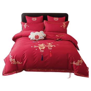 Romantic wedding macao cotton four-piece set