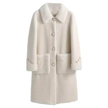 大码加厚羊毛颗粒羊剪绒外套女2025秋冬款皮毛一体皮草中长款大衣