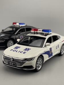 儿童警车玩具合金大众CC公安车汽车模型仿真110警察车男孩玩具车