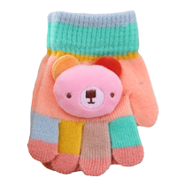Childrens five-finger gloves 0-3 years old 2 babies winter girls boys thin spring and autumn warm children and toddlers cute