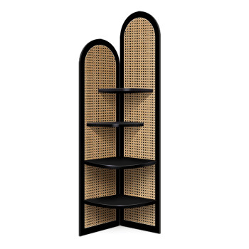 Creative storage rack for vertical space utilization artifact corners