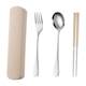 Portable tableware stainless steel chopsticks spoon set student three-piece storage box one person pack spoon travel set
