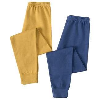 日系2件装儿童秋裤全棉男女童2025年新款纯棉保暖裤无骨条纹线裤