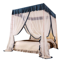 MUJI floor-standing mosquito net for home bedroom 2023 new advanced three-door pattern bed curtain free installation 2024