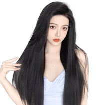 Onoya wig womens long hair edge-sealed lace middle-parted Hanfu costume long straight hair real hair full headgear