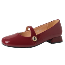 Daphne genuine leather shallow-mouth single shoes summer low-heeled womens shoes 2024 new small leather shoes French shallow-mouth Mary Jane shoes