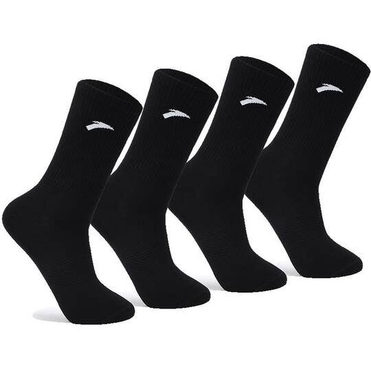 Anta sports socks and stockings breathable sweat-absorbent and odor-proof medium stockings soccer basketball running socks fitness black and white socks