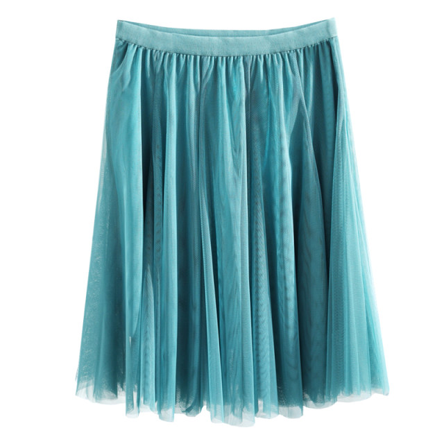 Mesh skirt A-line square dance skirt drapes with elegant drapes