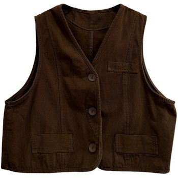 Flower Concept Retro Japanese Short Workwear Vest Women's Spring V-Neck Versatile Sleeveless Waistcoat Top