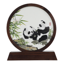 Bamboo Panda Series Intangible Cultural Heritage Sichuan Embroidery Gifts Purely Handmade Double-sided Embroidery Craft Ornaments Sichuan Characteristics Overseas Gifts