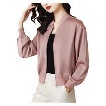 Summer ice silk short sunscreen jacket woman 2023 new temperament weight reduction light and thin jacket Jacket Baseball jacket