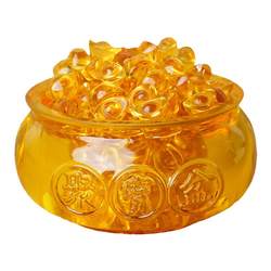 Citrine cornucopia ornaments, golden colored glaze ingots to attract wealth, home furnishings, opening housewarming gifts