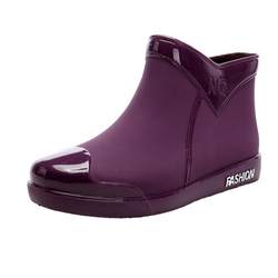 Fashionable rain boots for women, trendy short-tube water shoes, all-season outdoor work shoes, Korean style medium-tube waterproof, non-slip, wear-resistant rain boots