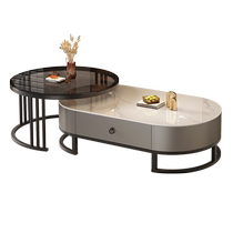 Slate coffee table living room home light luxury simple modern table bright retractable Internet celebrity small apartment TV cabinet combination