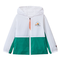 FILA KIDS FILA childrens clothing boys sun protection clothing 2024 summer new childrens sports hooded top trendy