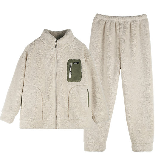 Xuanliang couple's imitation sherpa pajamas autumn and winter thickened