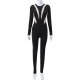 CNYISHE high-waisted mesh patchwork jumpsuit