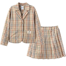 巴拉巴拉童装儿童套装中大童秋女童长袖半身裙古巴领格纹两件套