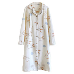 Domi Beibei maternity pajamas, confinement clothes, pure cotton summer thin nursing pajamas, confinement skirt, postpartum home clothes for women