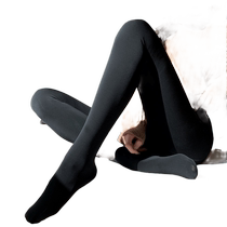 Extra long black foot-stepping pantyhose for womens autumn and winter outer wear plus velvet and thickening for tall people pressure slimming legs high waist leggings