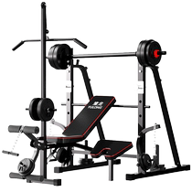 Yulong bench press rack home barbell set squat fitness all-in-one equipment folding stool multi-functional weightlifting bed