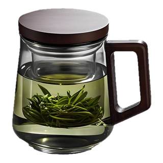 捷安玺茶杯茶水分离杯个人专用泡茶玻璃杯男办公室带把家用水杯子