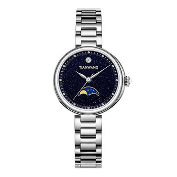 Tianwang watch shang shine series moon phase starry sky steel strap light luxury ladies watch for girls