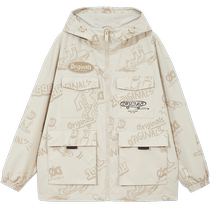 Jack Jones 2024 new autumn top loose-fitting full-body printed hooded workwear style jacket mens clothing