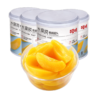 Baicao flavored canned yellow peach 312g 4 cans