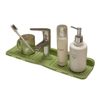 Heightened slope kitchen and bathroom sink drain mat