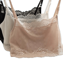 Womens lace camisole with padded anti-see-through inner layering shirt lined with flesh-colored skin tone tube top underwear