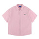 Lemanism Japanese vertical striped short-sleeved shirt summer 2025 new loose couple shirt inch jacket