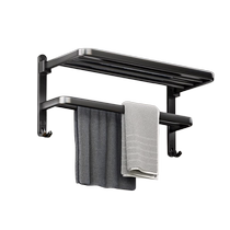 Gun gray space aluminum towel rack punch-free bathroom bathroom rack wall-mounted toilet toilet towel rack