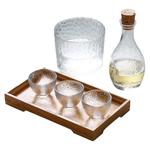 樱花阁 日式玻璃酒具套装创意锤纹清酒壶家用温酒壶分酒器白酒杯