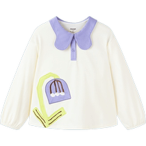 (Xiao Mo Fian) Mini Balabala filles T-shirt à manches longues printemps nouveau bébé chemise ample pour enfants