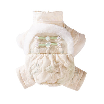 Puppy dog clothes pet clothing teddy bichon schnauzer small dog autumn and winter ink jiangnan four-legged cotton coat